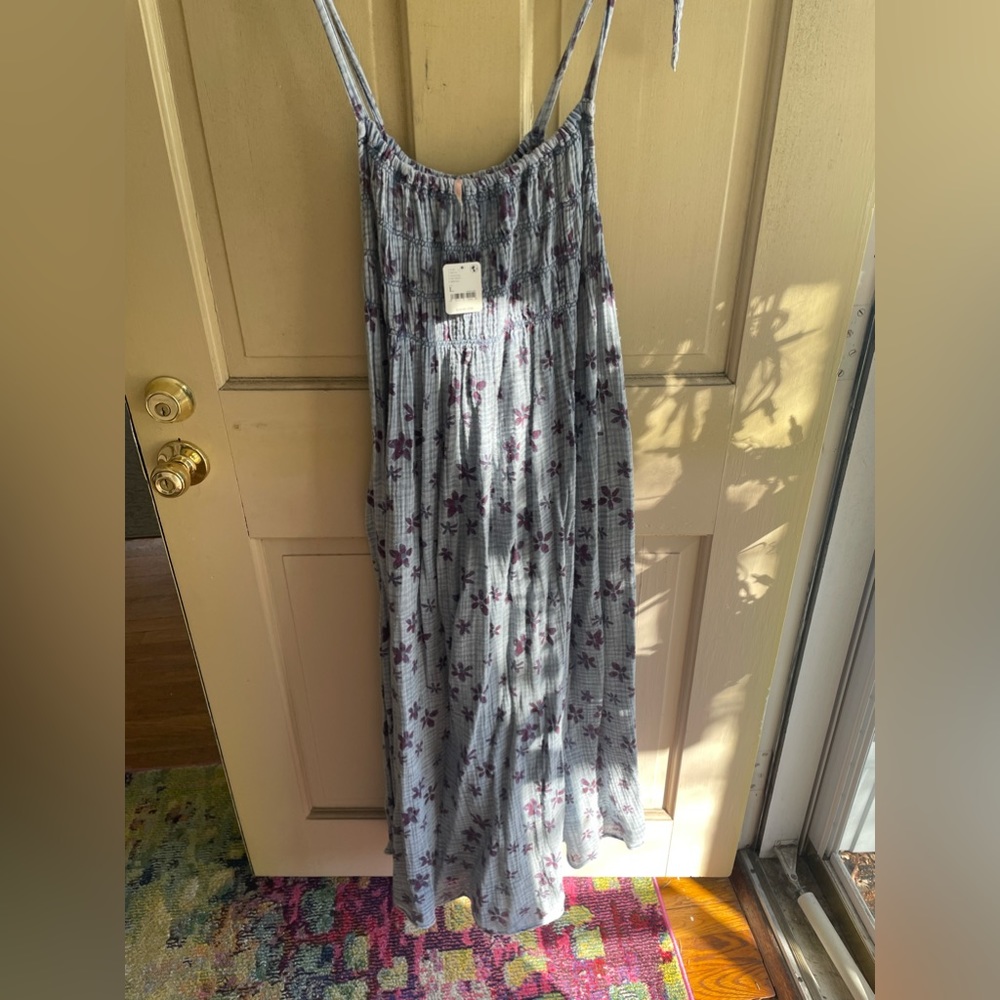 Free People Azure Maxi Dress Size L- Pockets! NWT